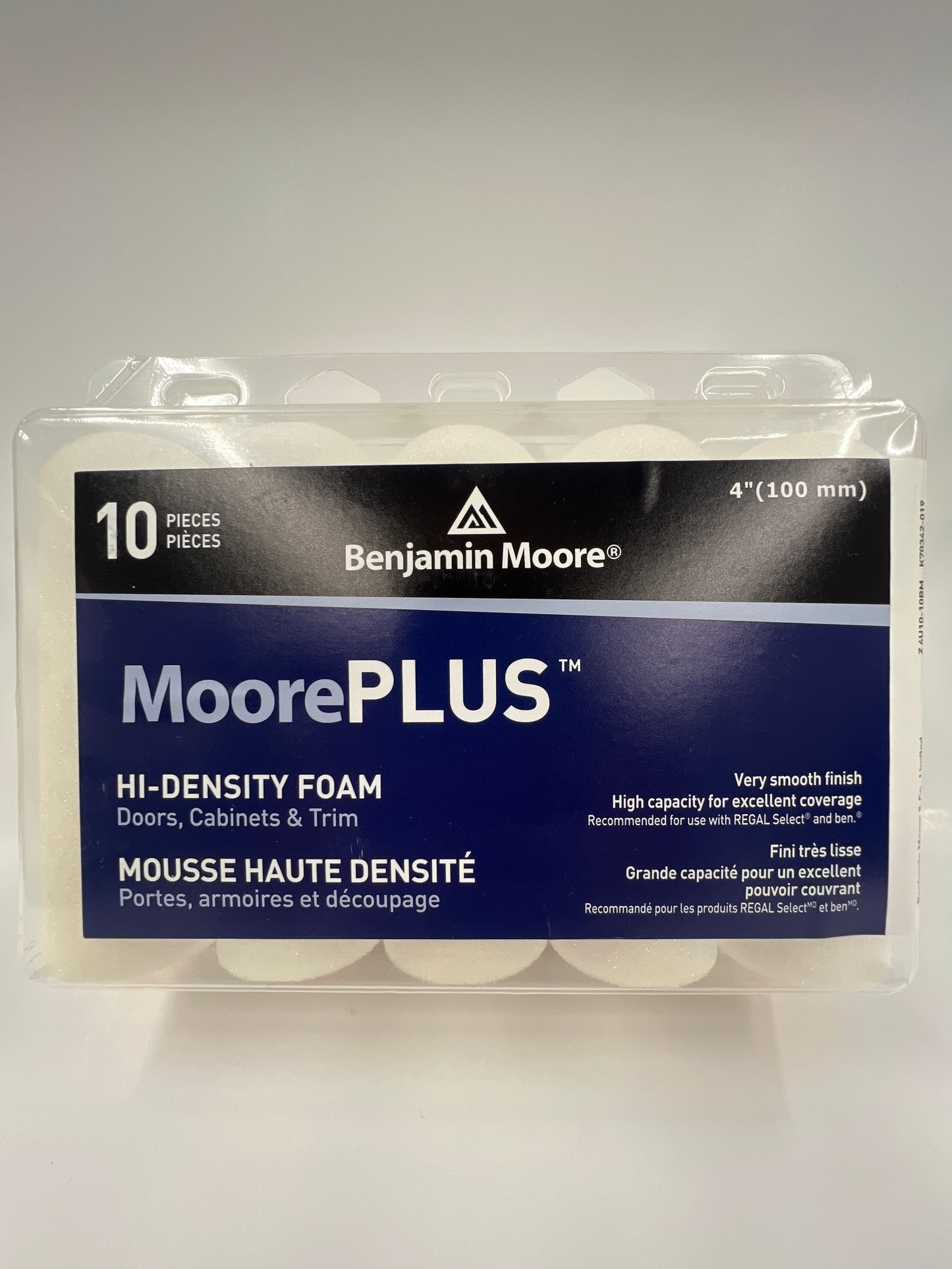 MoorePLUS Hi-Density Foam 4" Rollers 10 Pack